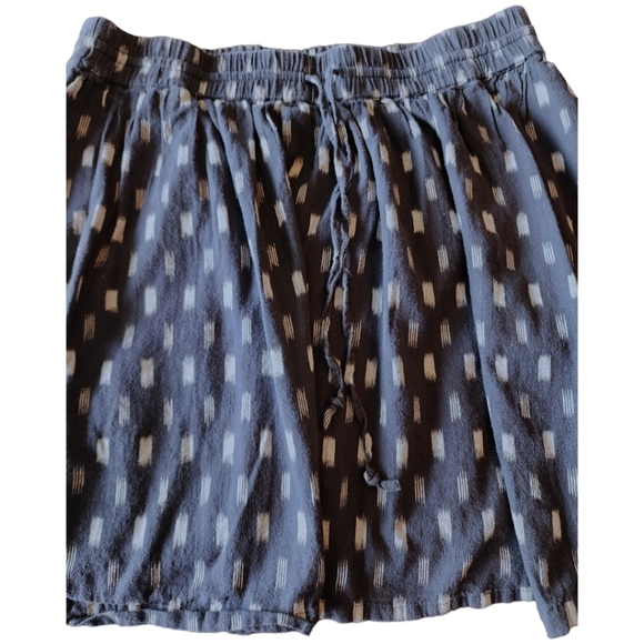 Madewell navy blue and white ikat style print pull on skirt with pockets S - Picture 5 of 11
